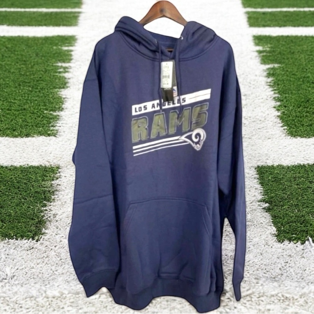 Los Angeles Rams Licensed NFL Football Hoodie 3XLT Majestic Team Apparel NWT - Picture 7 of 7